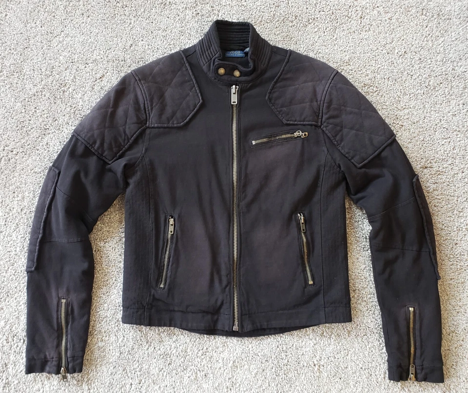 Polo Ralph Lauren Jacket Womens S P Black Motorcycle Moto Café Racer Biker Coat - Image 1 of 4