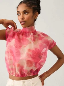 Sunday in Brooklyn transparente Bluse mit Bindekragen neu mit Etikett Größe L - Bild 1 von 8