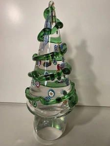 Murano Italy Art Glass Millefiori Rigaree Christmas Tree 8 1/4" - Picture 1 of 7