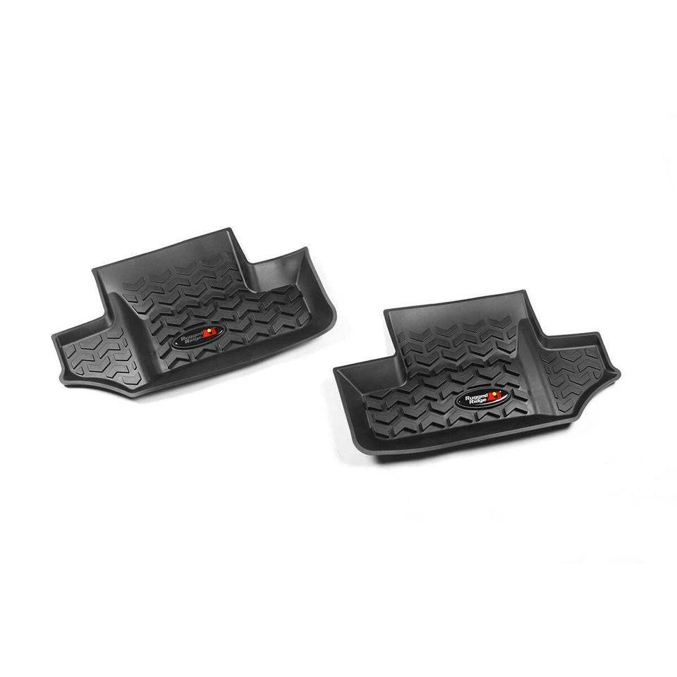 Rugged Ridge 12950.02 Floor Liners Rear Black 07-18 Jeep Wrangler - Image 1 of 1