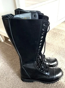 Bondage London Steel Toe Screwed Leather Boots Size Uk 7 - Picture 1 of 7