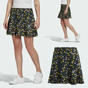 Adidas Originals Multicolor Allover Print Skirt Black Flared Athletic Size Small - Picture 1 of 4