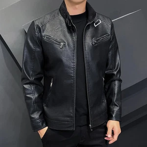 2024 Hochwertiger Leder Herren Herbst Neu Mode Hübscher Jung Motorrad Wagenheber - Bild 1 von 1