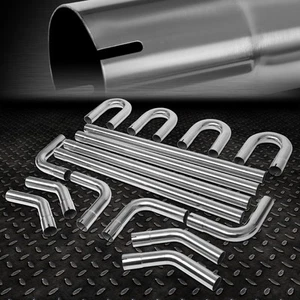 2.5"OD DIY CUSTOM EXHAUST PIPE KIT 16-PIECES STRAIGHT & 45 90 DEGREE & U-BENDS - Picture 1 of 6