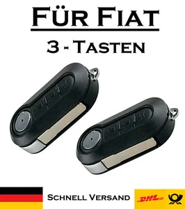 2x Klappschlüssel Gehäuse für Fiat - Ersatz 3 Tasten PKW Fernbedienung KS11 - Picture 1 of 4