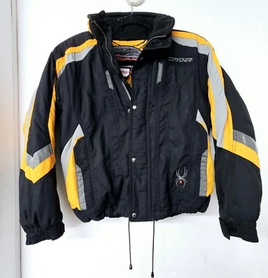 Kids Spyder Vented Thinsulate Ski Snowboard Jacket XT.L 10K Black Yellow Size L - Image 1 of 4