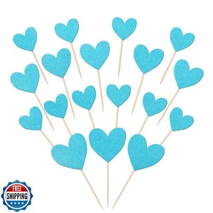 30 PCS Love Heart Cupcake Toppers Glitter Sweet Love Wedding Engagement Cupca - Picture 1 of 5