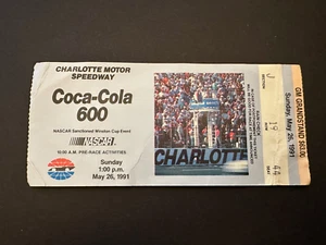 Davey Allison Race ticket Win #9 Coca Cola 600 1991 Charlotte Nascar - Picture 1 of 2
