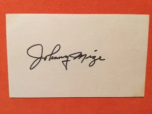 Johnny Mize 🔥🔥🔥signed 1970’s index card 🔥🔥🔥 - Picture 1 of 1