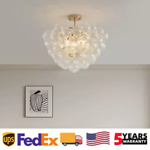 24'' 3 Light Ceiling Gold Chandelier Ribbed Glass Pendant Kitchen Island Fixture - Picture 1 of 9