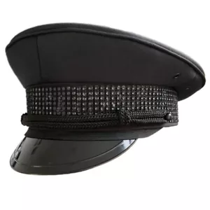 Men Army Captain Hat Rhinestone Fancy Dress Cap Police Military Costume Perform - Bild 1 von 7