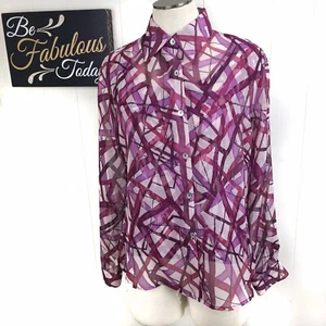 Vintage NWT Nicola 2-Piece Pinks & Purples Blouse Small Accordion Tank - Picture 1 of 8