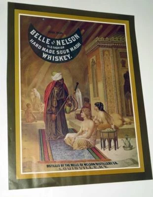 BELLE OF NELSON WHISKEY 1878 HAREM PRINT/ POSTER - 8.5" X 11" TURKISH HAREM - Image 1 of 4