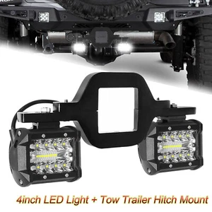 4inch LED Work Lights &Tow Trailer Hitch Mount Bracket Backup Reverse ATV Truck - Bild 1 von 12