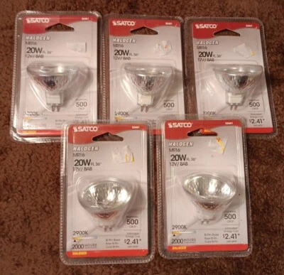 5 Satco 3461 20W MR16 Flood Bulbs - Image 1 of 3