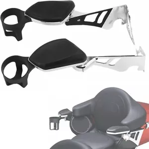 Rear Passenger Armrests W/ Drink Holder For Harley Touring Tri Glides 2014-2022 - Picture 1 of 12