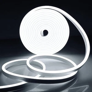 White 12V Neon LED Light Strip Flexible Silicone Tube Lights for Christmas Decor - Picture 1 of 9
