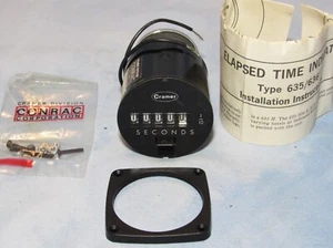 Vintage Cramer Elapsed Time Seconds Indicator Meter Type 636 New Old Stock - Picture 1 of 6