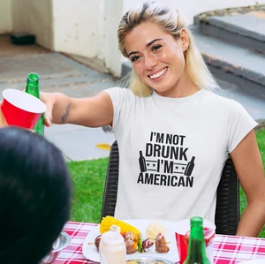 Camiseta unisex manga corta I'm Not Drunk I'm American color seleccionado 4 de julio - Imagen 1 de 10