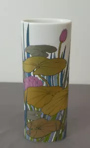 Schöne Vase, Rosenthal, Seerosenmotiv, Goldmalerei, signiert, 21 cm hoch, 8 x 5 - Bild 1 von 5