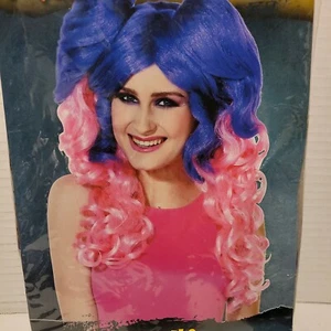 Pretty Full Curly Wig PURPLE to PINK hair Cosplay Costume Anime Drag - Picture 1 of 4