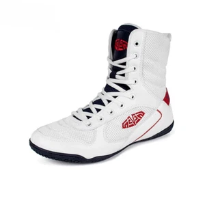Outdoor Wrestling Shoes Men's Boxing Footwear Breathable High Top Fighting Boots - Picture 1 of 23
