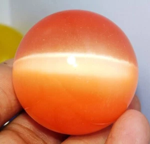 Chrysoberyl 416 Ct Natural Orange Cats Eye Ball Cut Loose Certified Gemstone - Picture 1 of 5