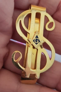 Goldfarbene Metall Freimaurer Freimaurer Geldklammer Vatertag Geschenk - Bild 1 von 3