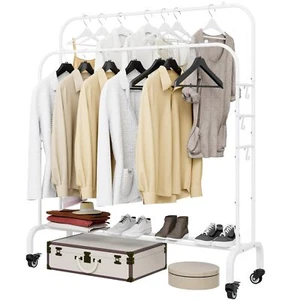 Garment Rack with Wheels Clothing Rack for Hanging Clothes Multi-functional B... - Picture 1 of 6
