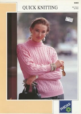 Phildar KNITTING PATTERN 5403 Ladies' Pullover 32"-44" - Image 1 of 2