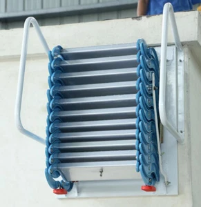 Blue-white Loft Wall Ladder Stairs Wall Mounted Attic Extension Folding Al-Mg - Picture 1 of 4