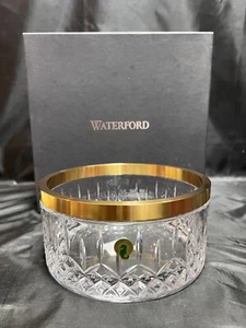 RARE Waterford Lismore Reflection Gold Band 8” Crystal Bowl In Original Box MINT - Picture 1 of 23
