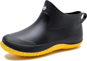 Men's Ankle Rain Boots Waterproof PVC Short Garden Boots - Picture 1 of 46