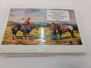 BLANK Notecards & Envelopes 18 Pk. Oil Paintings of Western Cowboys 5" x 7" - Picture 1 of 10