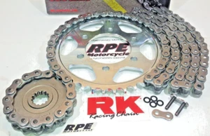 2016-2020 KAWASAKI ZX10R ZX-10 ZX10 RK 525 GXW CHROME CHAIN AND SPROCKETS KIT - Foto 1 di 5