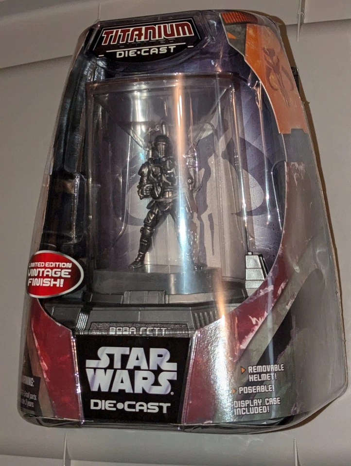 2005 STAR WARS DIE CAST BOBA FETT TITANIUM SERIES ALVO EXCLUSIVO NOVO Selado - Imagem 1 de 2