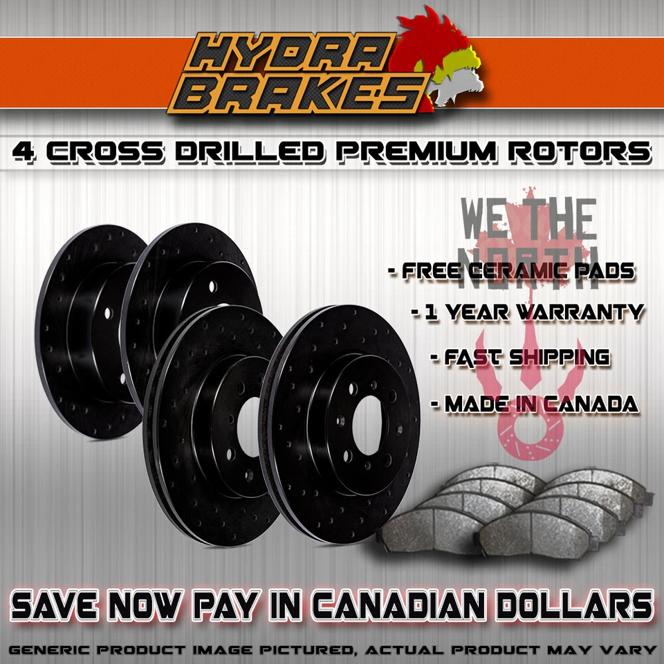 FITS 2004 2005 2006 SUZUKI FORENZA Drilled Brake Rotors CERAMIC BLK - Изображение 1 из 1