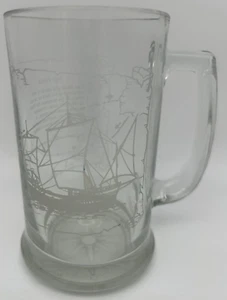 Long John Silvers Glass Ship Mug~USED~The Pinta~ Columbus Voyage - Picture 1 of 7