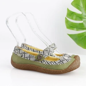 Keen Womens Harvest Mary Jane Shoe Size 6.5 Green Leather Slip On Flat Comfy - Picture 1 of 13