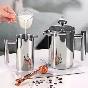 350/1000ML Edelstahl Kaffeebereiter French-Press-Filter Tee Kaffee Kolbenkrug - Bild 1 von 12