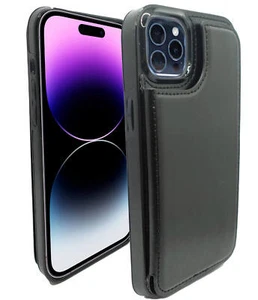 Black Lux Multi Card Wallet for iPhone 15 Pro Max - Picture 1 of 25