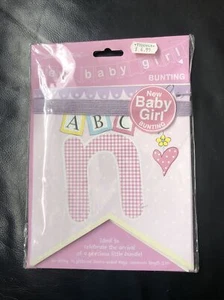 Baby Girl Bunting for New Born Banner flags 5 metres Party Shower Second Nature - Picture 1 of 3