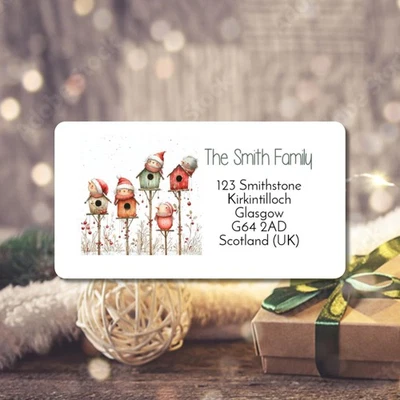 Custom Christmas Address Labels – Personalised Stickers for Cards, Envelopes