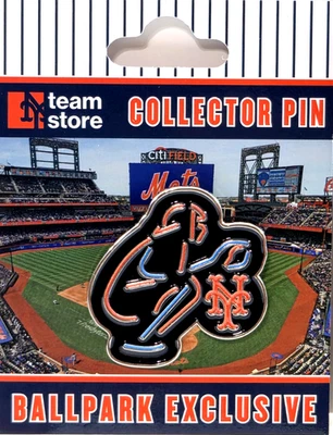 New York Mets Shea Stadium Neon Sign Players Catcher Pin NY Carter Grote - Image 1 of 2