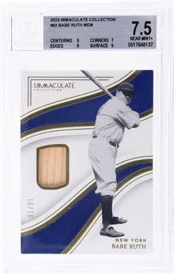 Memorabilia de Babe Ruth Immaculate Collection 2023 #62/10 BGS 7,5 Foto 1 de 2