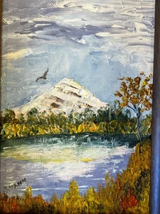 Vintage American Landscape Oil Painting Trees Mountain Vann Artist Signed Framed - Bild 1 von 9