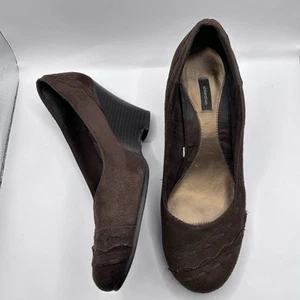 Xhilaration Brown Suede Wedge Heels Ballet Women's Size 9 Y2K Coquette - Picture 1 of 9