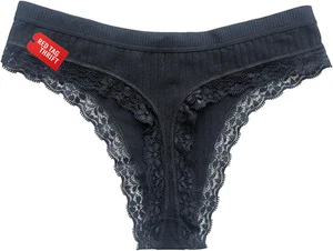 Sexy Cotton Thong for Women Stretchy Lace T Back Seamless No Show Soft Panties - Picture 1 of 10