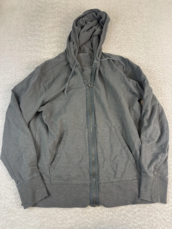 Sudadera con Capucha John Varvatos Star EE. UU. Para Hombre Grande Gris Cremallera Completa Ligera Tejida Slub Foto 1 de 4