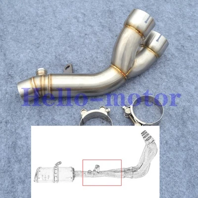 Mid Exhaust Pipe For Yamaha YZF-R6 YZFR6 2006-2022 07 08 09 11 12 13 14 15 16 17 - Image 1 of 4